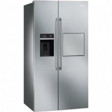 SMEG SBS63XEDH Отдельностоящий холодильник, Side-by-side, No-Frost, нержавеющая сталь, обработка против отпечатков пальцев.