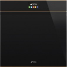 SMEG SFP6604PNRE Многофункциональный духовой шкаф с функцией пиролиза,60 см, черное стекло, медный профиль.