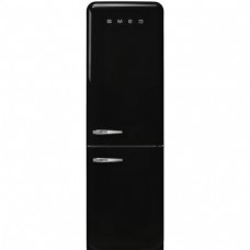 SMEG FAB32RBL3 Отдельностоящий двухдверный холодильник, стиль 50-х годов, 60 см, черный, No-frost, петли справа
