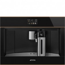 SMEG CMS4604NR Автоматическая кофемашина, 60 см, высота 45 см, черное стекло, медный профиль