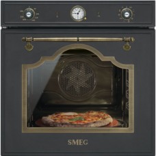 SMEG SFP750AOPZ Многофункциональный духовой шкаф с функцией пиролиза и функцией пицца, 60 см, 10 функций, антрацит, фурнитура латунная.