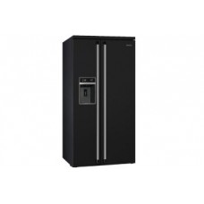 SMEG SBS963N Отдельностоящий холодильник, Side-by-side, No-Frost,черный, фурнитура серебристая