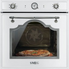SMEG SFP750BSPZ Многофункциональный духовой шкаф с функцией пиролиза и функцией пицца, 60 см, 10 функций, белый, фурнитура состаренное серебро.