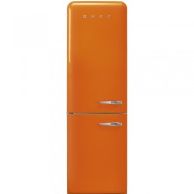 SMEG FAB32LOR3 Отдельностоящий двухдверный холодильник, стиль 50-х годов, 60 см, оранжевый, No-Frost, петли слева