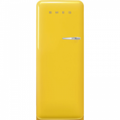 SMEG FAB28LYW3 Отдельностоящий однодверный холодильник, стиль 50-х годов, 60 см, желтый, петли слева
