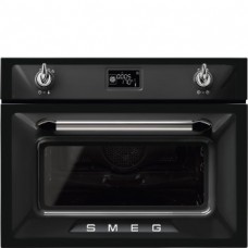 SMEG SF4920MCN1 Компактный духовой шкаф, комбинированный с микроволновой печью, черный, высота 45 см