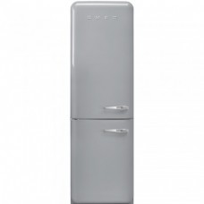 SMEG FAB32LSV3 Отдельностоящий двухдверный холодильник, стиль 50-х годов, 60 см, серебристый, No-frost, петли слева