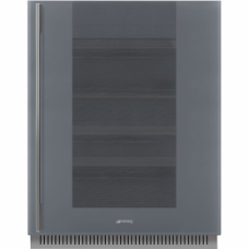 SMEGCVI138RS3 Холодильный шкаф для вина встраиваемый, высота 82 см, петли справа, серебристое стекло Stopsol.